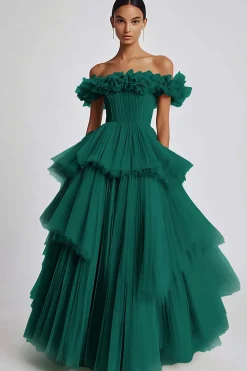 Sage Poeirento Sem Ombros De Baile/Princesa Longos Vestido de Baile