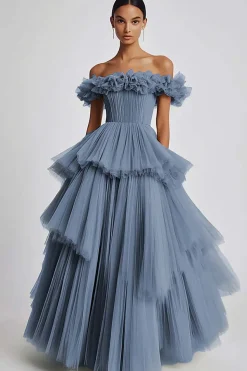 Sage Poeirento Sem Ombros De Baile/Princesa Longos Vestido de Baile