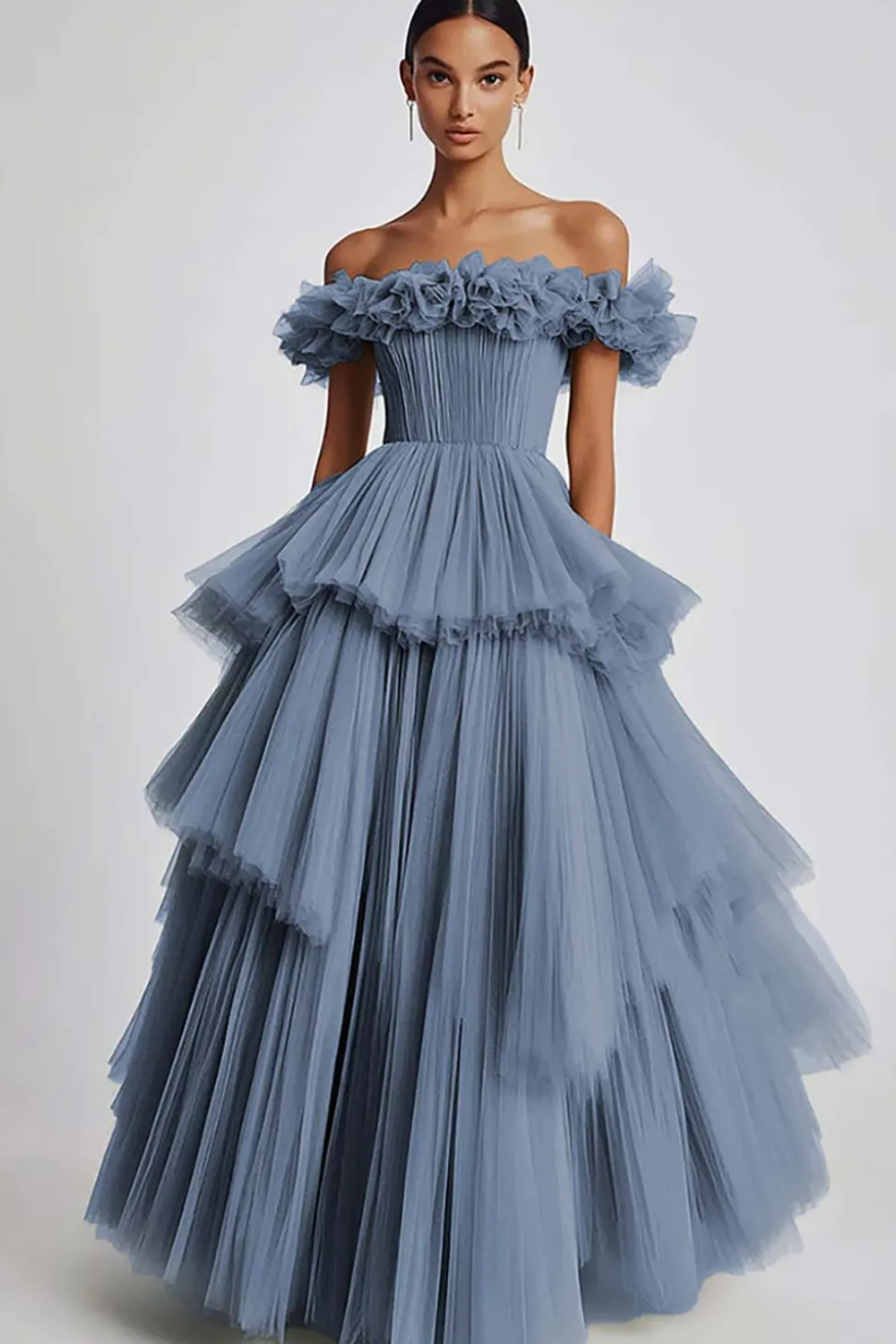 Sage Poeirento Sem Ombros De Baile/Princesa Longos Vestido de Baile