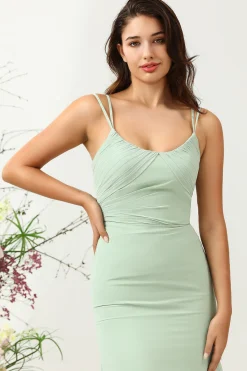 Sage Verde Sereia Vestido de Dama de Honra