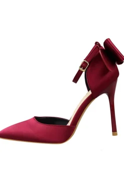 Saltos de baile de cetim da Borgonha com Bowknot