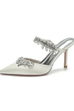 Sandálias Royal Blue Pointed Toe Rhinestone Stiletto