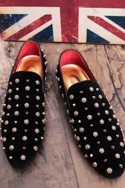 Sapatos casuais de couro masculino com garanhões