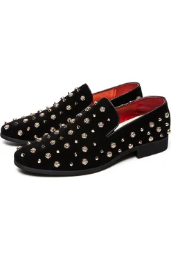 Sapatos casuais de couro masculino com garanhões