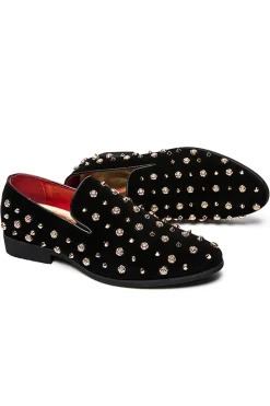 Sapatos casuais de couro masculino com garanhões
