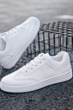 Sapatos casuais de renda branca para homens