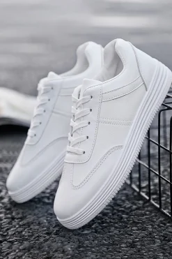 Sapatos casuais de renda branca para homens