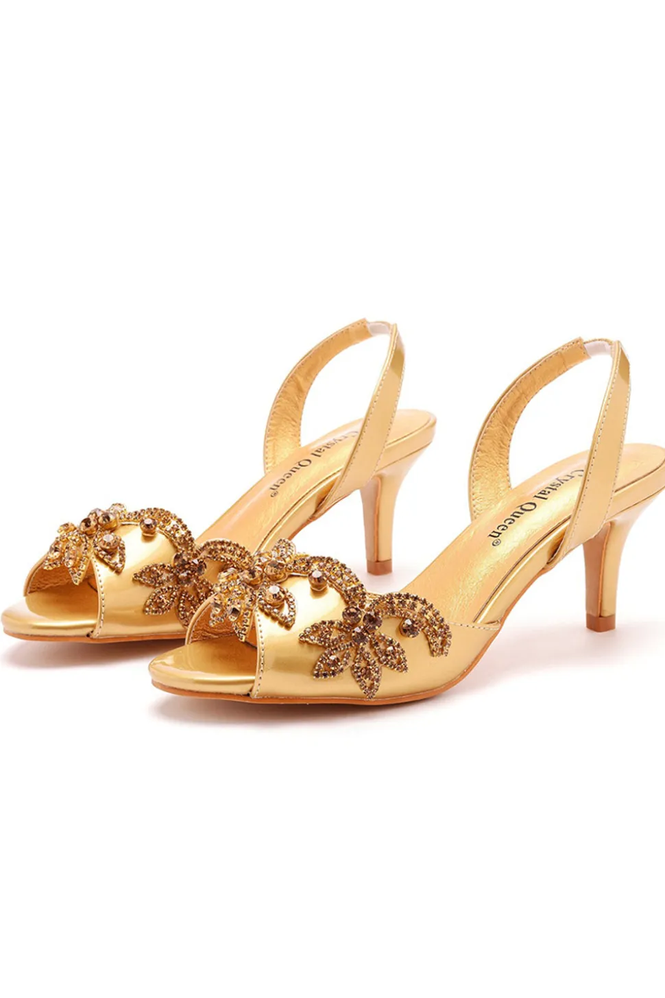 Sapatos de casamento dourado dedo pontiagudo elegante elegante bombas formais para vestidos