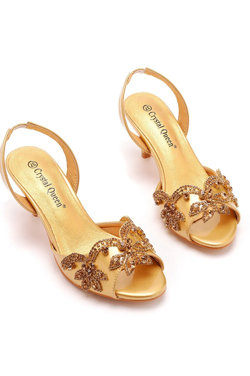 Sapatos de casamento dourado dedo pontiagudo elegante elegante bombas formais para vestidos