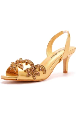 Sapatos de casamento dourado dedo pontiagudo elegante elegante bombas formais para vestidos