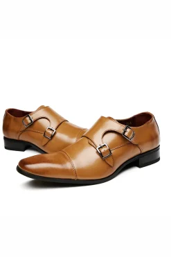 Sapatos de couro deslizantes de couro masculino preto