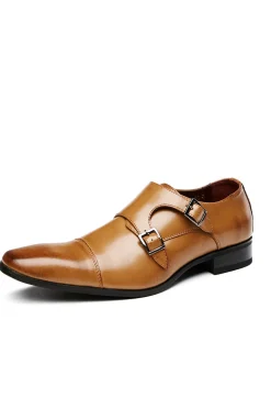 Sapatos de couro deslizantes de couro masculino preto