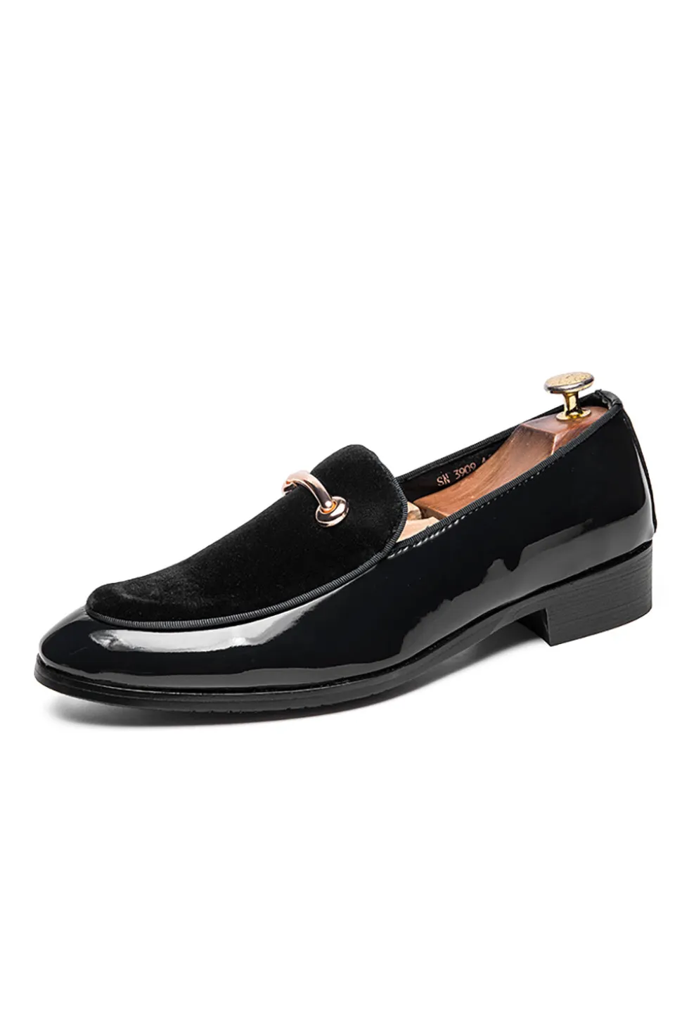 Sapatos de homens casuais de couro preto