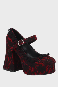 Sapatos de salto de bloco de plataforma de dedo fechado preto