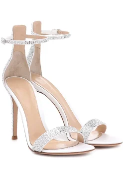 Sapatos de sandália de salto alto de prata