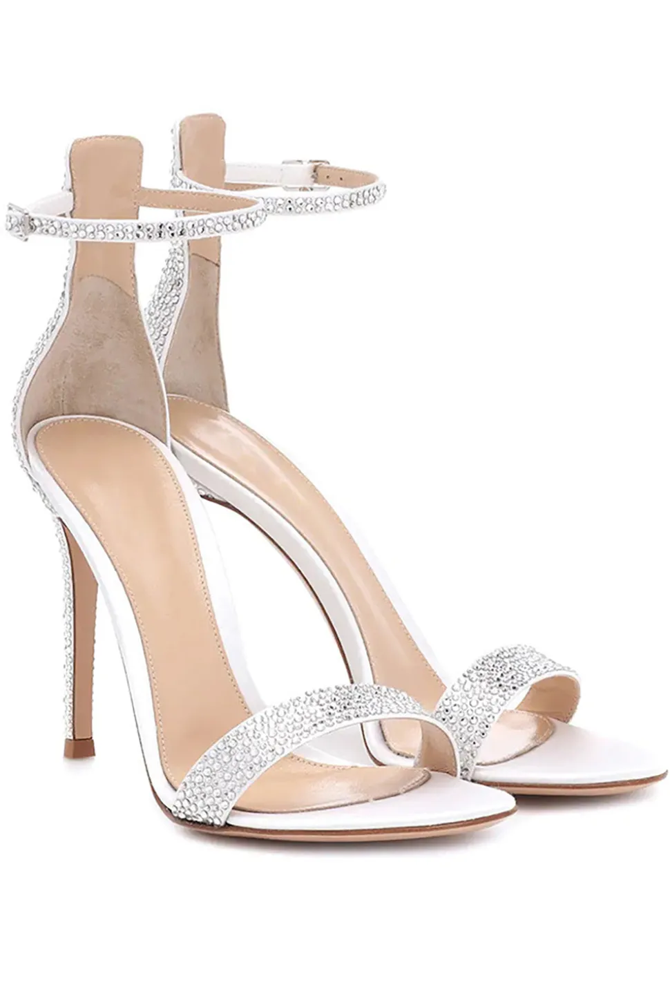 Sapatos de sandália de salto alto de prata
