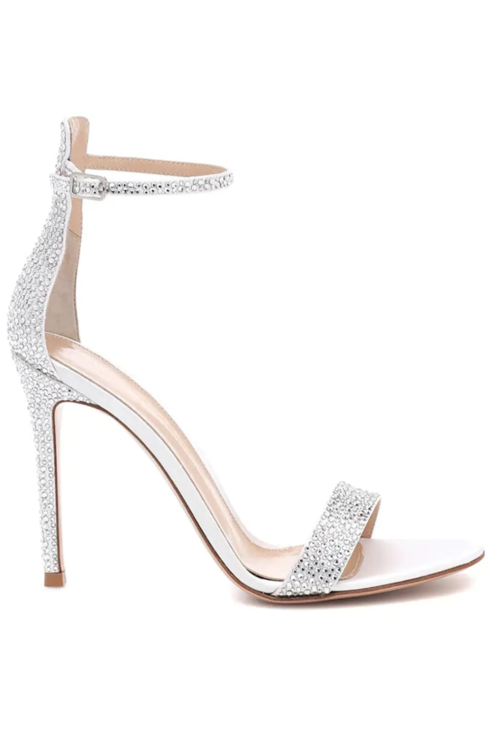 Sapatos de sandália de salto alto de prata