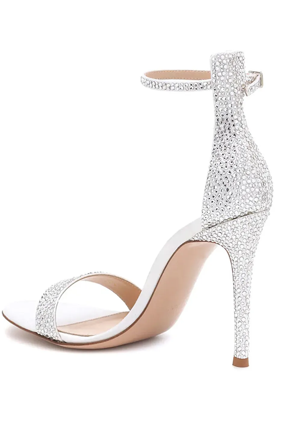 Sapatos de sandália de salto alto de prata