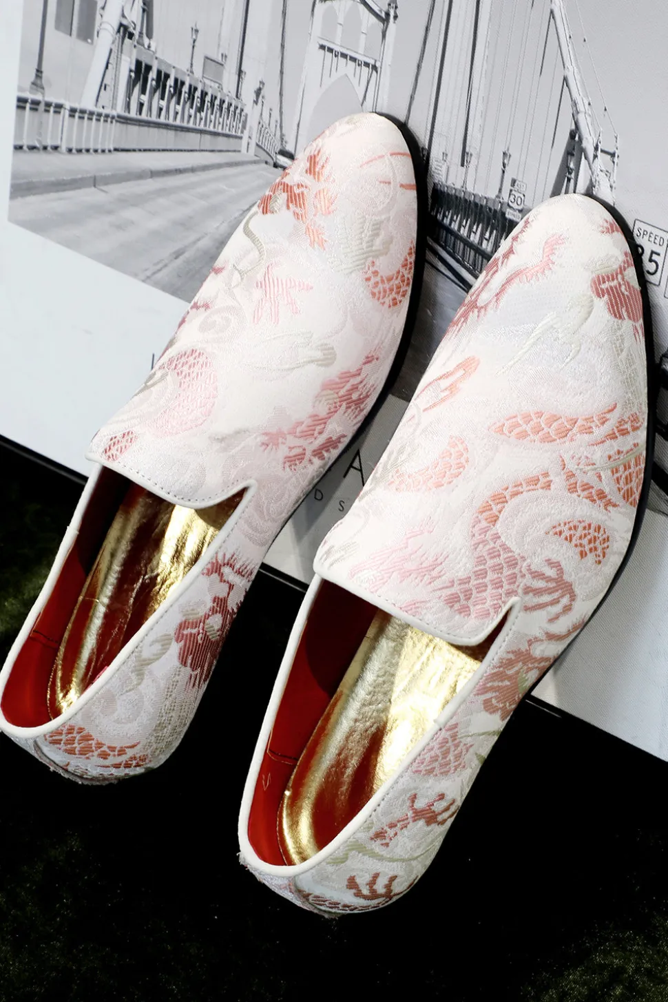 Sapatos masculinos Jacquard Cor-de-Rosa