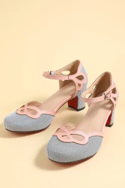 Sapatos retro de tira preta branca