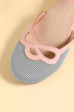 Sapatos retro de tira preta branca