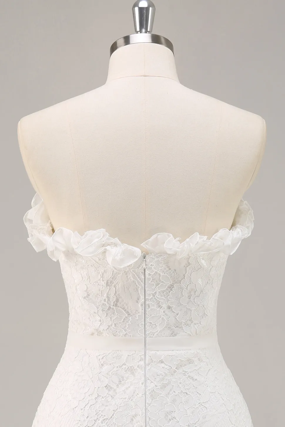 Sem Alças Renda Linha-A Mini Vestidinho Branco