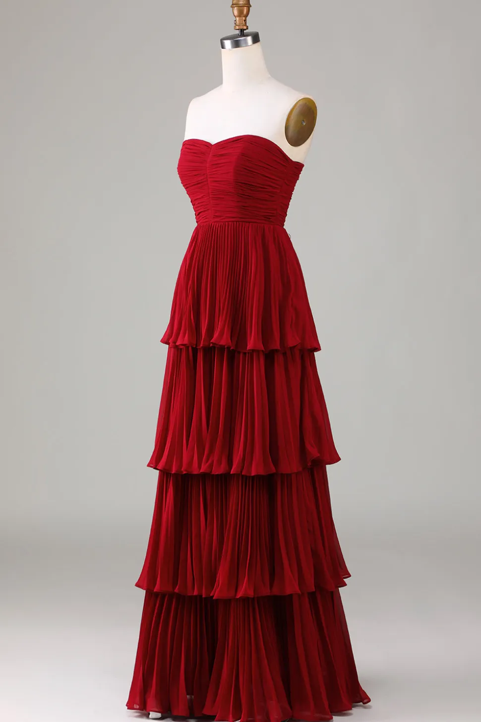 Sem Cintas Borgonha Vestido Dama de Honor