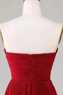 Sem Cintas Borgonha Vestido Dama de Honor