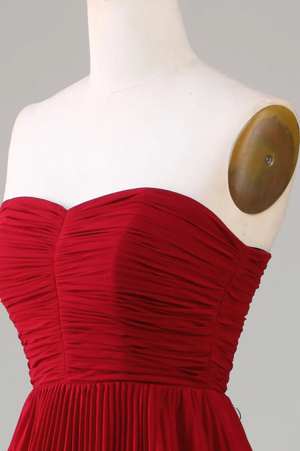 Sem Cintas Borgonha Vestido Dama de Honor