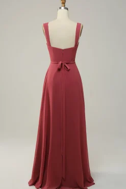 Sem Mangas Vestido Dama de Honra A Line