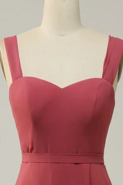 Sem Mangas Vestido Dama de Honra A Line