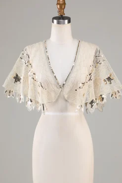 Sequins Black Glitter Cabo dos anos 1920 com Missangas