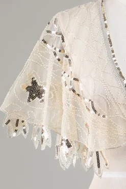 Sequins Black Glitter Cabo dos anos 1920 com Missangas