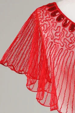 Sequins Black Glitter Cabo dos anos 1920 com frisado