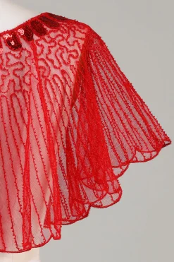 Sequins Black Glitter Cabo dos anos 1920 com frisado