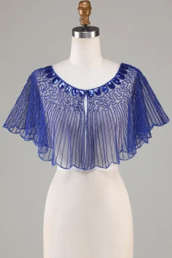 Sequins Black Glitter Cabo dos anos 1920 com frisado