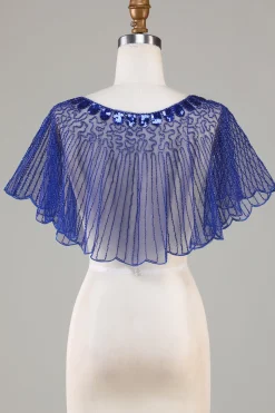 Sequins Black Glitter Cabo dos anos 1920 com frisado