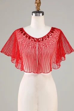 Sequins Black Glitter Cabo dos anos 1920 com frisado