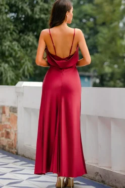 Sereia Borgonha Vestido Longo