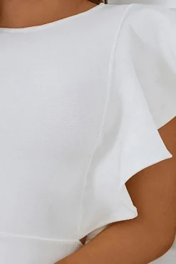 Sereia Branca Vestido Bodycon babado