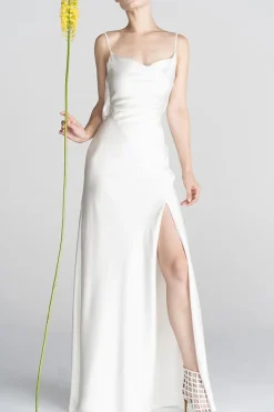 Sereia branco longo vestido de baile
