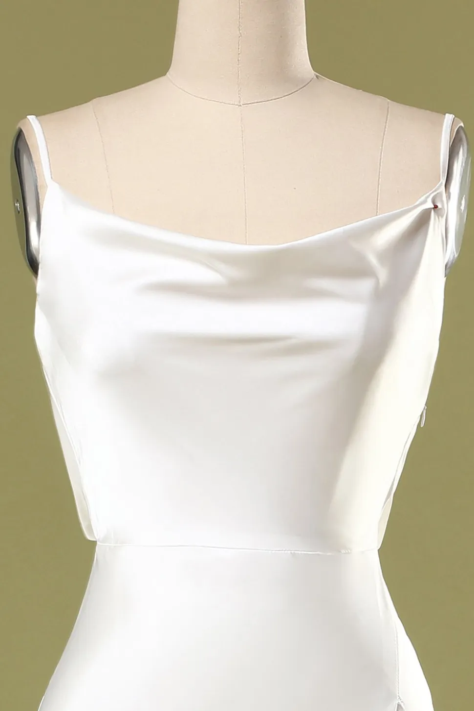 Sereia branco longo vestido de baile