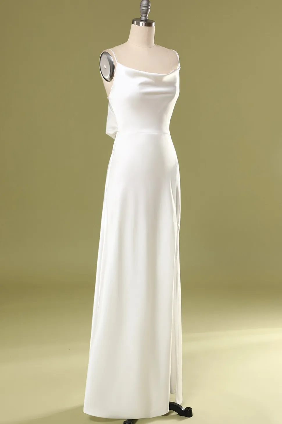 Sereia branco longo vestido de baile