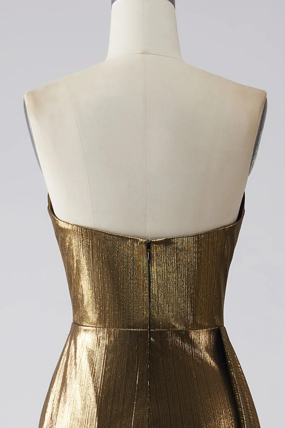 Sereia brilhante Golden Long Prom Dress com fenda