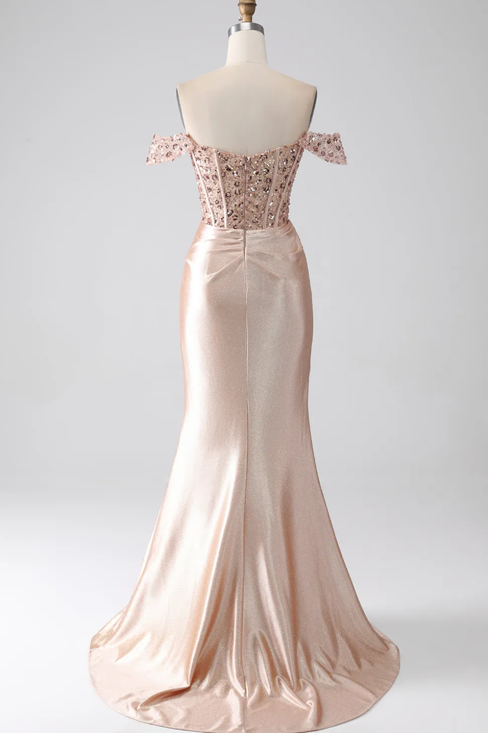Sereia Champagne Corset Prom Dress