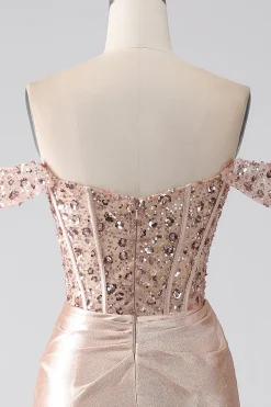 Sereia Champagne Corset Prom Dress