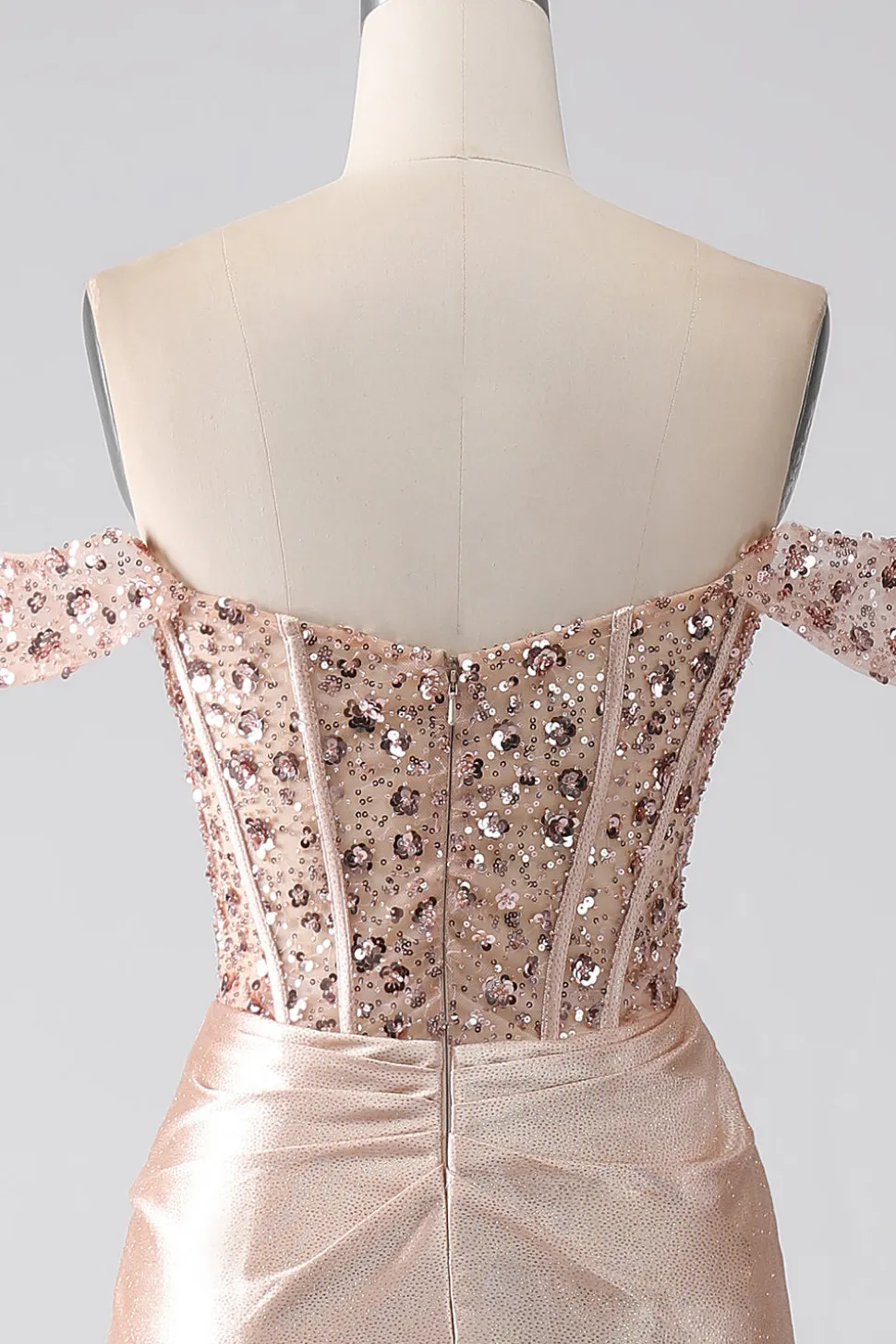 Sereia Champagne Corset Prom Dress