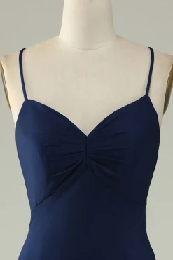 Sereia Cintas de Espaguete Vermelho Vestido de Baile