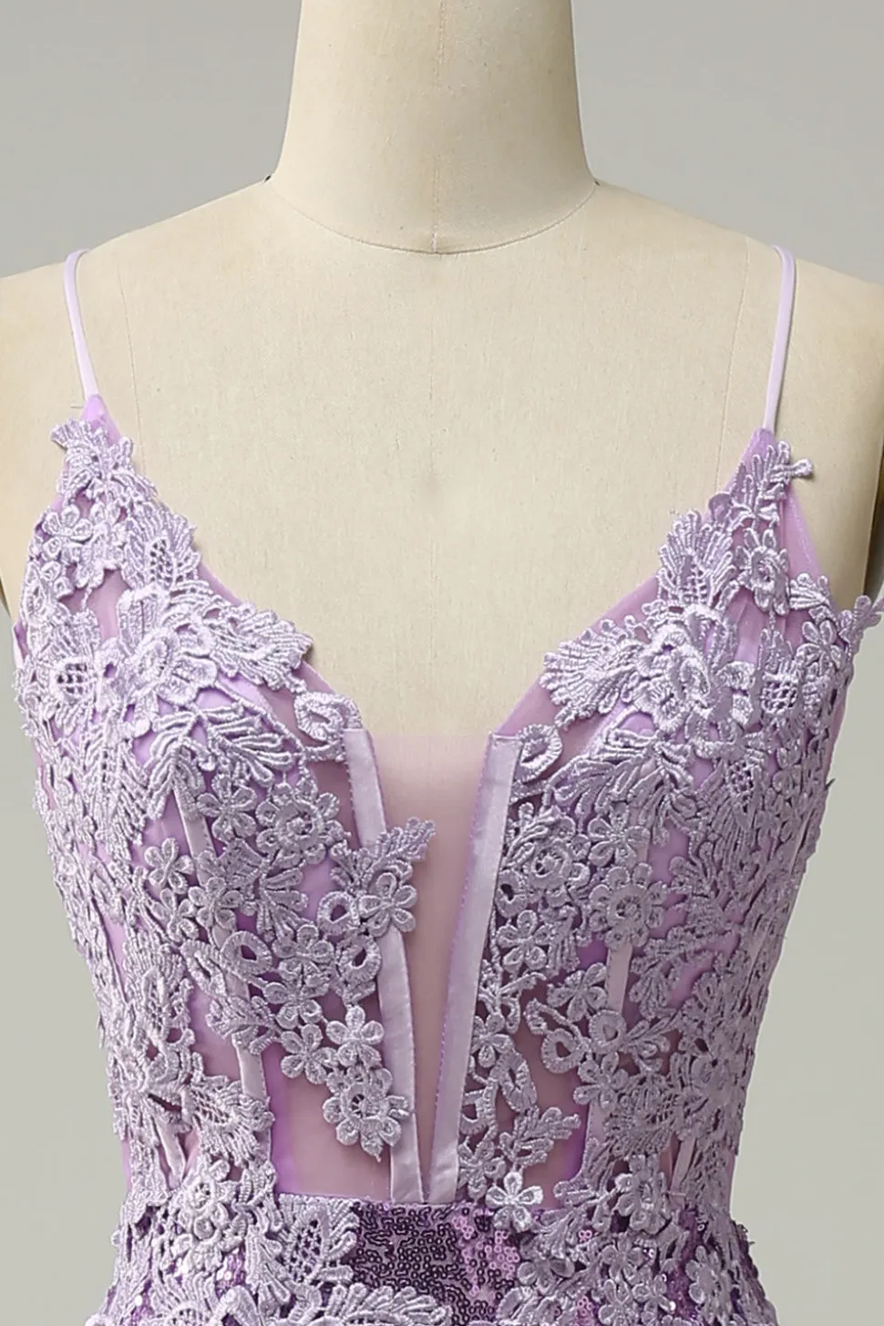 Sereia Cintas de Espaguete Roxo Vestido de Festa Com Apliques