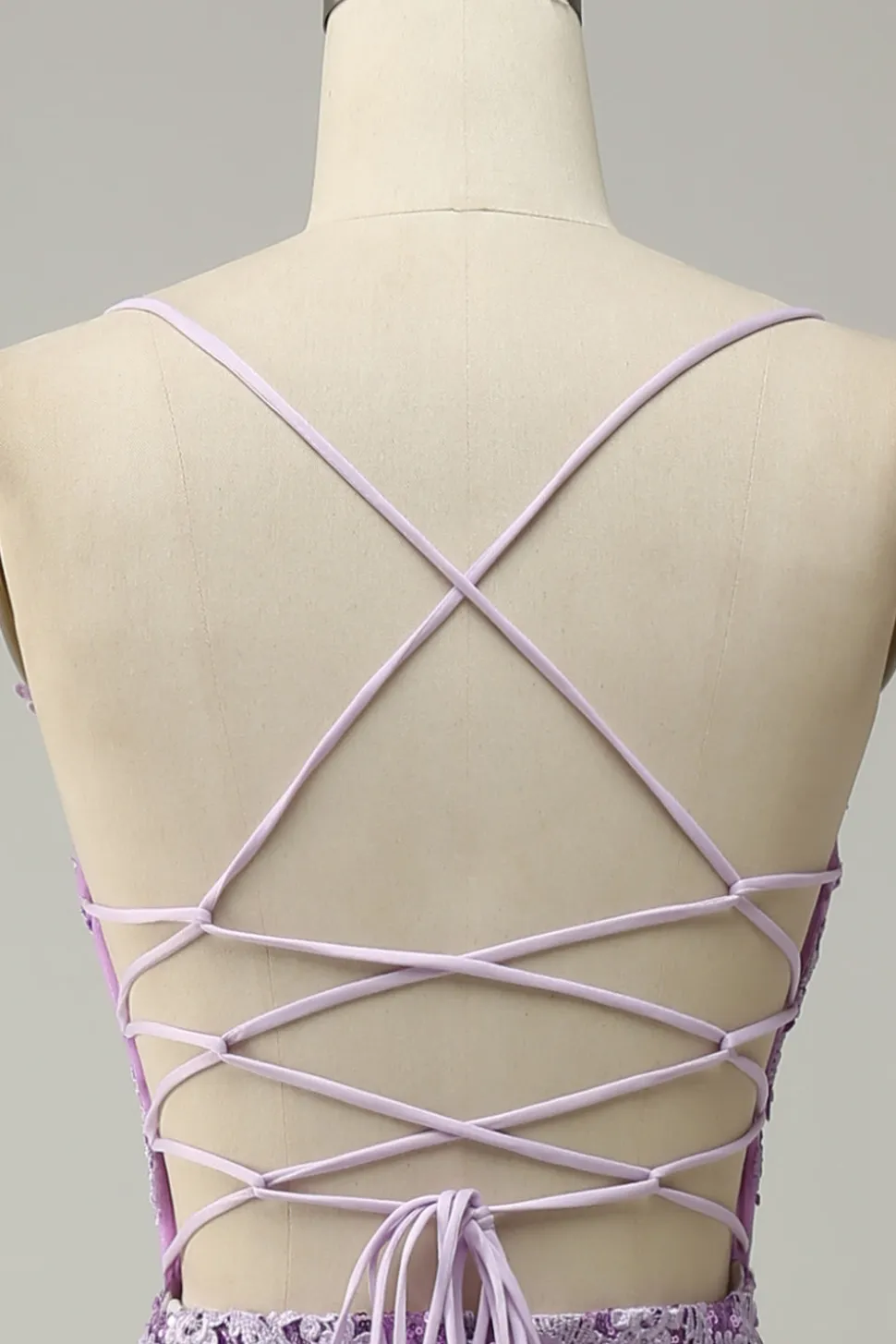 Sereia Cintas de Espaguete Roxo Vestido de Festa Com Apliques